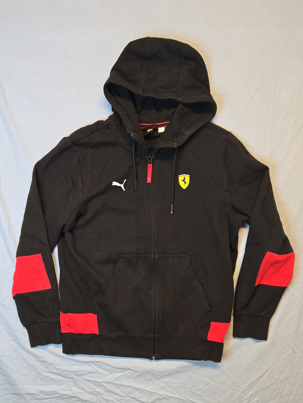Puma Scuderia Ferrari Full Zip Hoodie Sweater Black And Red - Picture 1 of 12